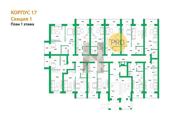 1-к квартира, 40 м², 1/6 эт., ЖК «Зубово Life Garden»