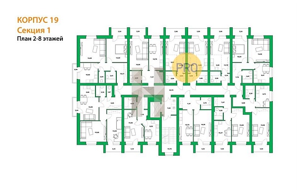 2-к, 63 м², 4/8 эт., 
 ЖК «Михайловка Green Place»