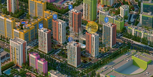 2-к, 48 м², 11/22 эт., 
 ЖК «Яркий»