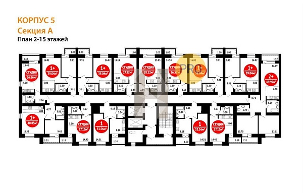 1-к квартира, 39 м², 13/16 эт., ЖК «8 Марта»